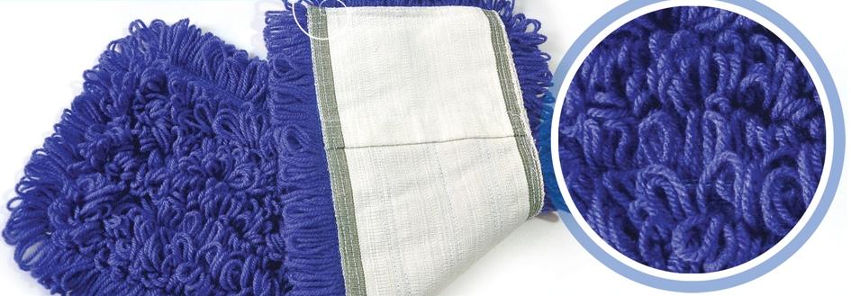 Wischmopbezug blau aus Baumwolle-Polyester-Mischgewebe für Gewerbe